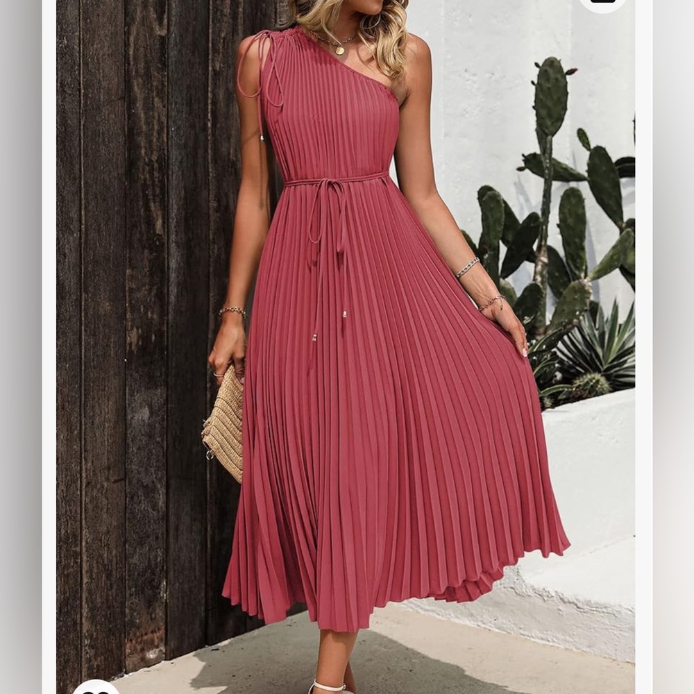 Women's One Shoulder Pleated Dress (maternity)